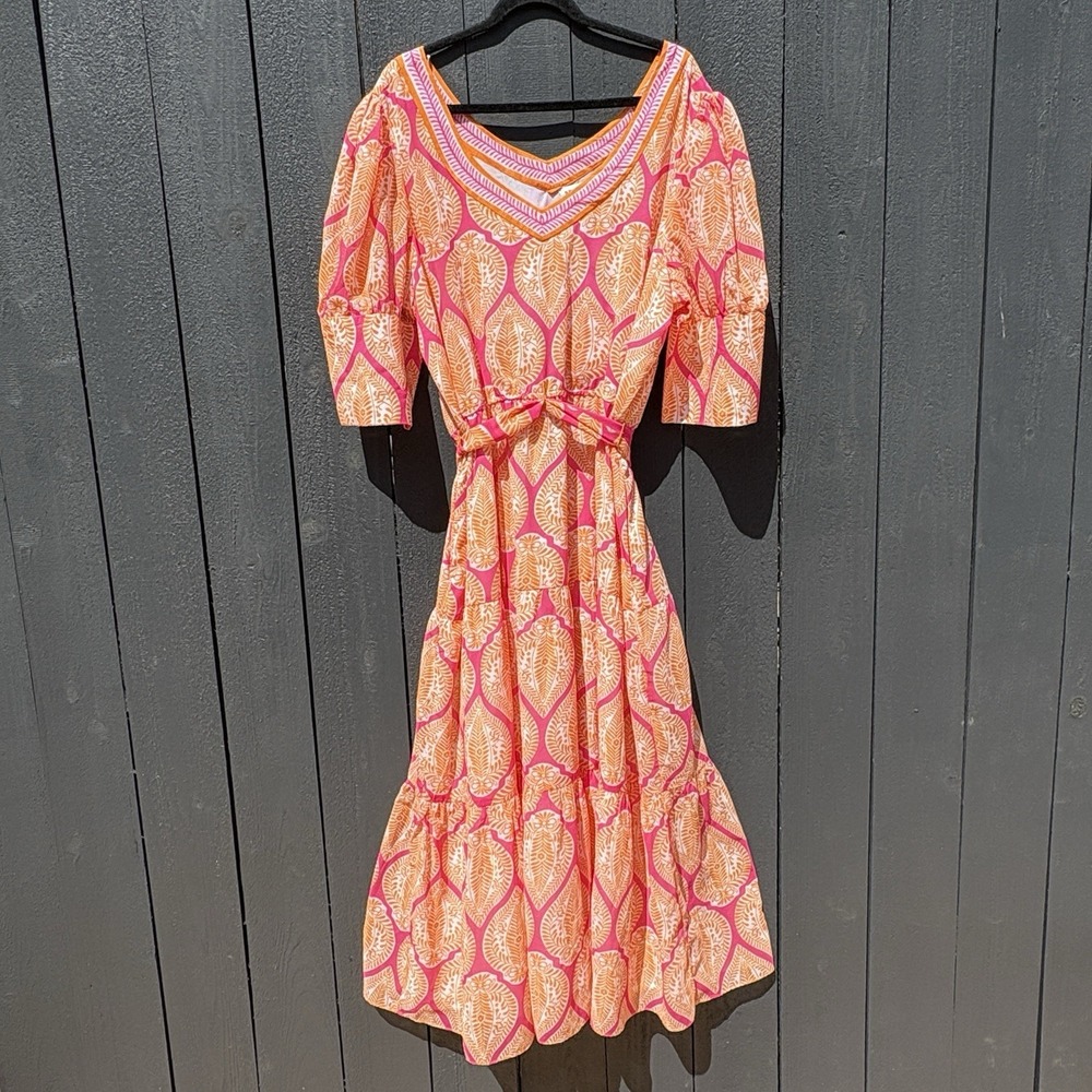 Gretchen Scott Provence Boho Paisley Maxi Dress Diva XXXL Tropic Resort Wedding